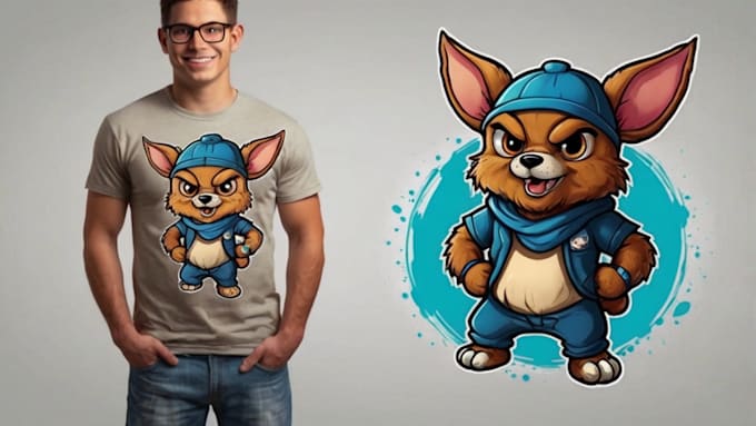 Gig Preview - Create amazing cartoon mascot logo character illustration for your tshirt