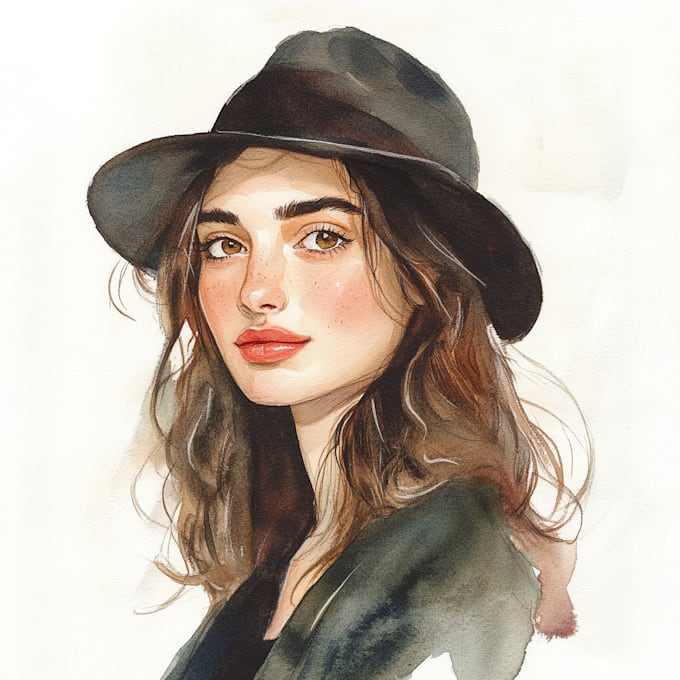 Gig Preview - Create watercolor portrait illustration