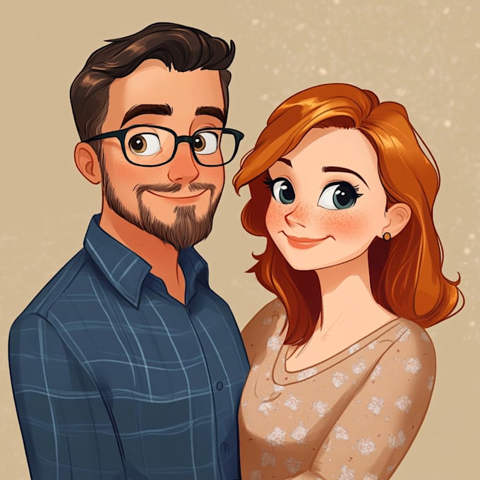 Gig Preview - Make disney family couple cartoon portrait