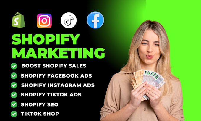 Gig Preview - Setup shopify facebook instagram ads shopify marketing seo boost shopify sales