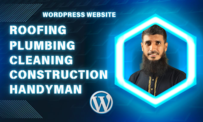 Gig Preview - Create roofing, construction, handyman, cleaning, plumbing wordpress website