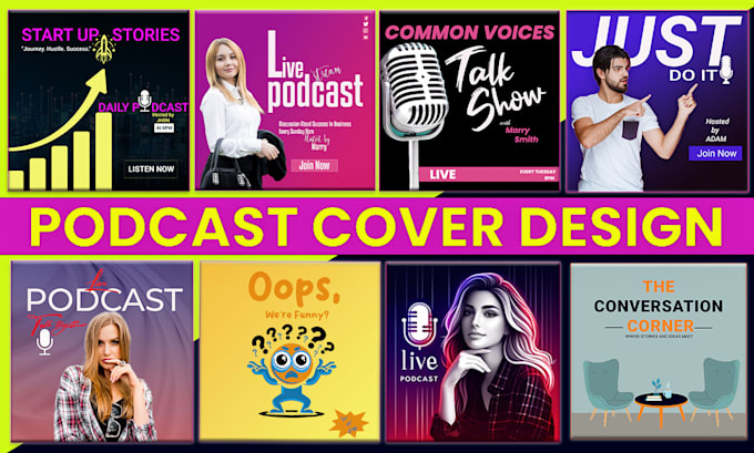 Gig Preview - Do professional custom itunes podcast cover design