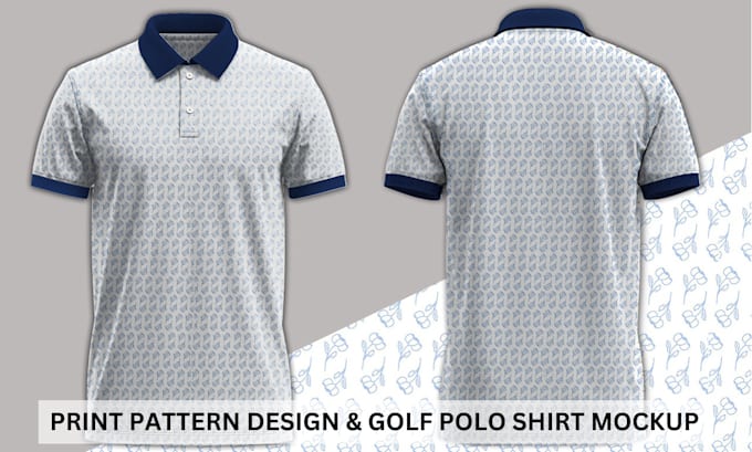 Gig Preview - Create print pattern golf polo t shirt design and mockups for you