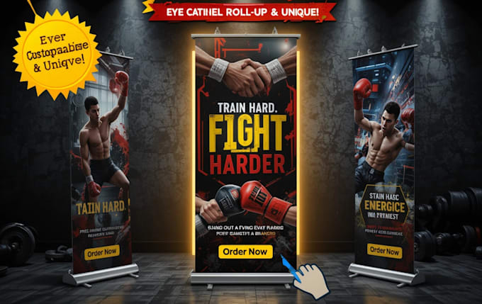 Gig Preview - Design outstanding roll up banner for gym martial arts boxing