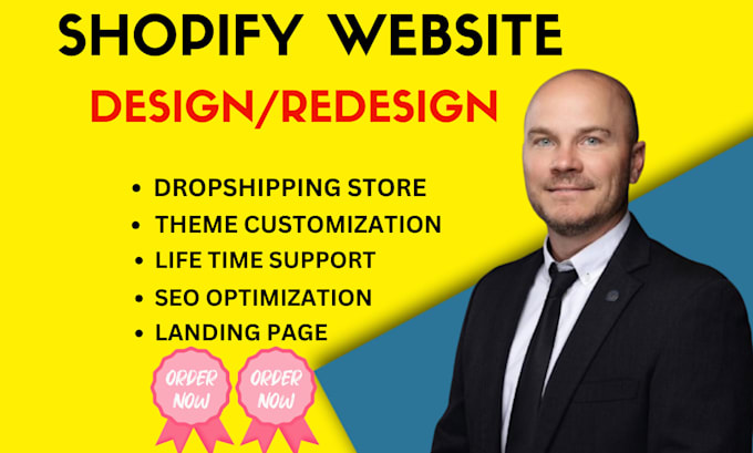 Gig Preview - Shopify website design and redesign, dropshipping store, payment gateway