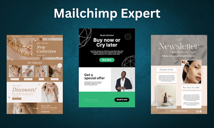 Gig Preview - Design a stunning mailchimp email template for your newsletter and campaign