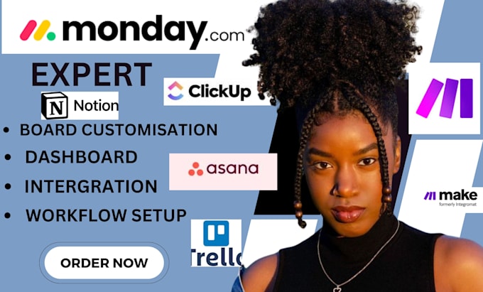 Gig Preview - Setup automations integrations with monday com trello asana clickup monday crm