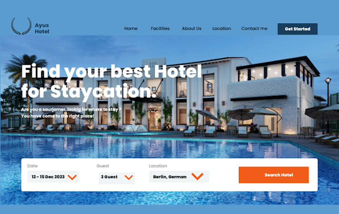 Gig Preview - Build hotel booking website hotel website vacation rental website airbnb website