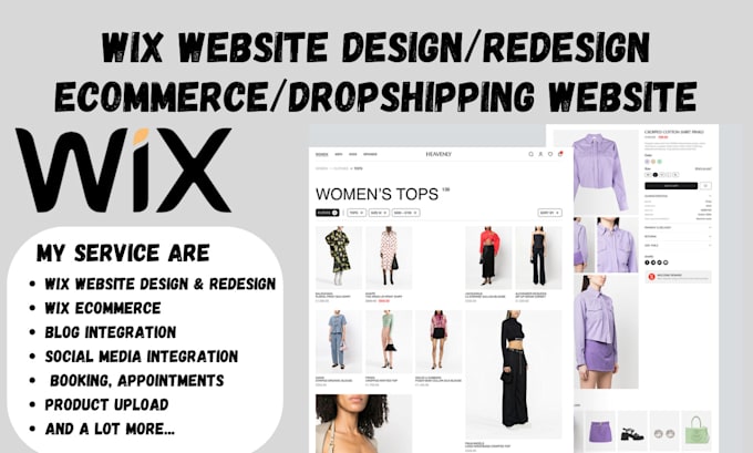 Gig Preview - Do wix ecommerce website design wix dropshipping website design wix redesign