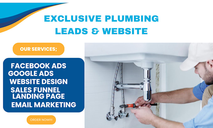 Gig Preview - Plumbing leads plumbing website handyman construction website sales funnel