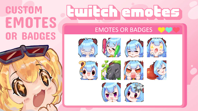 Bestseller - draw custom chibi twitch emotes and sub badges