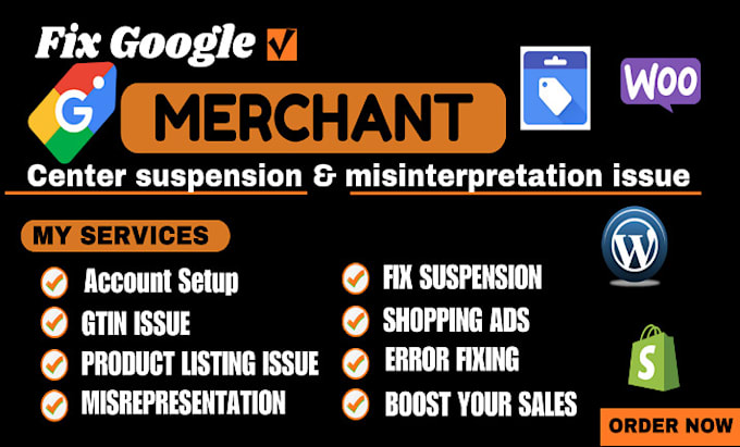 Gig Preview - Fix google merchant center suspension misrepresentation gtin code shopping ads