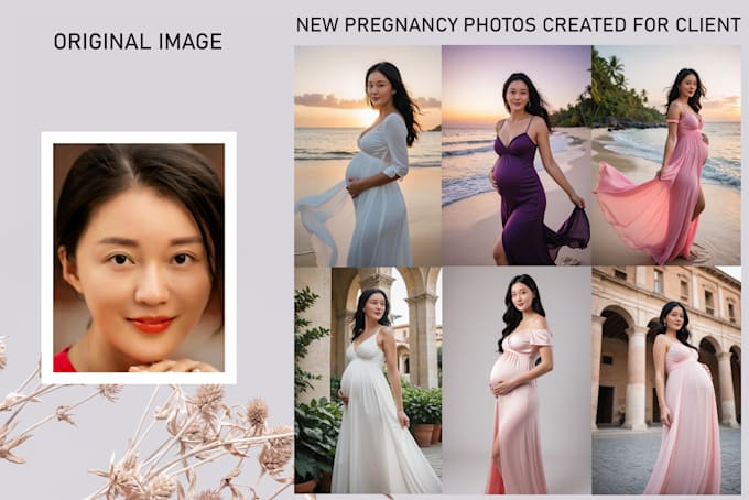 Gig Preview - Create new maternity pregnancy photos for you using ai