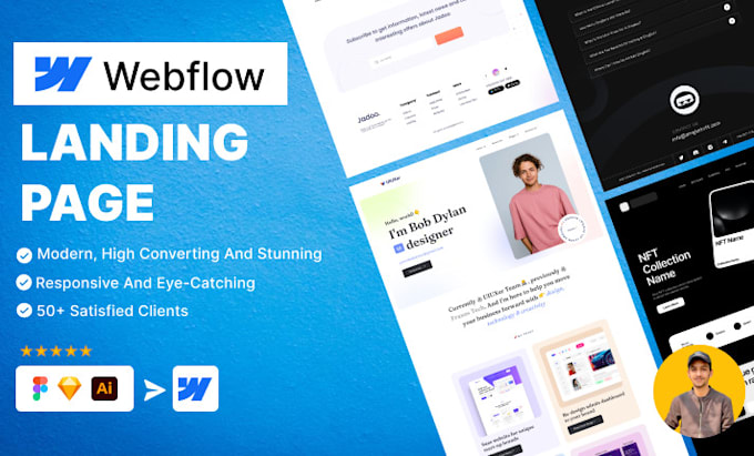 Gig Preview - Develop a pixel perfect and high converting and stunning webflow landing page