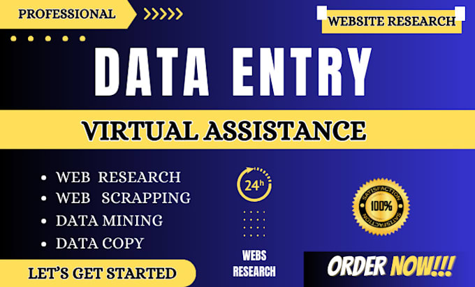 Gig Preview - Do data entry, web research, data typing, data collection