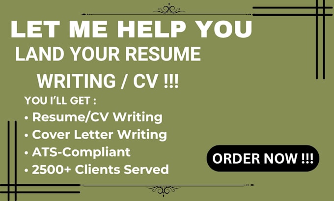 Bestseller - write resume cover letter job search  design resume cv writing ats cv makeing