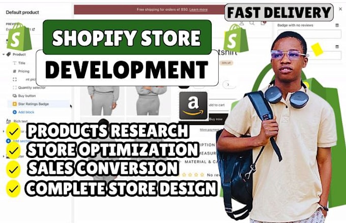 Bestseller - design redesign shopify dropshipping store shopify store creation