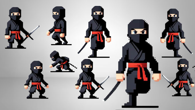 Gig Preview - Create pixel art sprite sheet game character pixel art sprite sheet animation