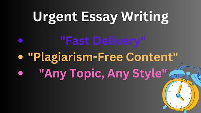 Gig Preview - Write urgent and well researched essays on any topic