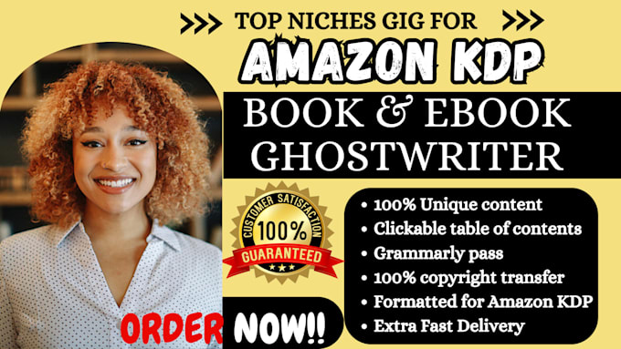 Gig Preview - Do amazon kdp book publishing non fiction ebook ghostwriter book writer editing