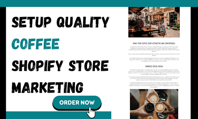 Gig Preview - Setup quality coffee shopify marketing social media manager using meta ads