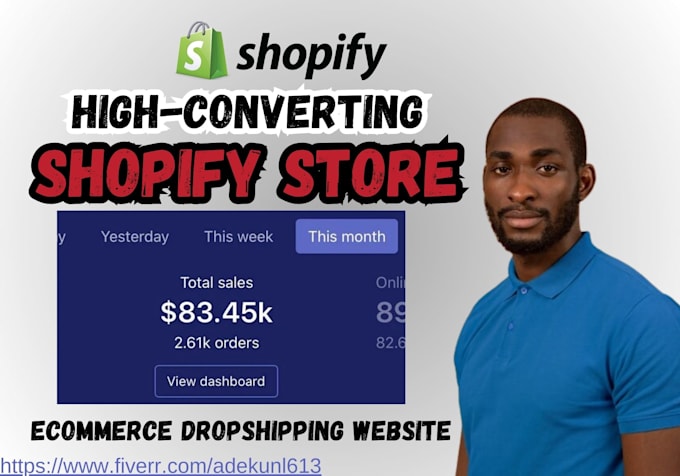 Gig Preview - Make 6 figure shopify dropshipping store or shopify website