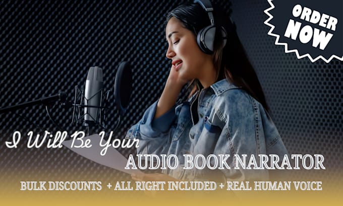 Gig Preview - Narrate your audiobook with an american female voice over