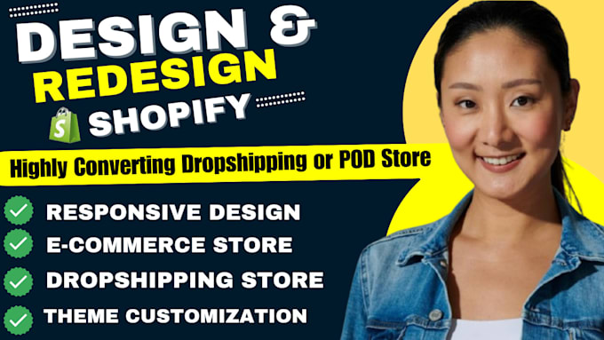 Gig Preview - Create responsive shopify website design, shopify store design