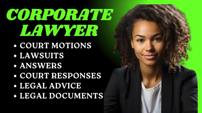 Gig Preview - Write legal motions, complaints and lawsuits as a lawyer