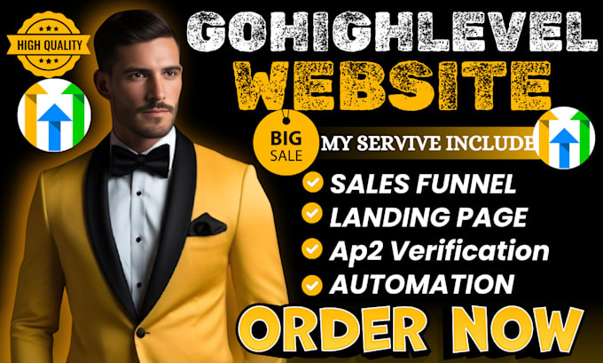 Gig Preview - Build gohighlevel sales funnel, store, website and be your go high level expert