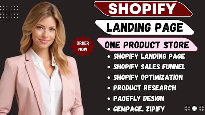 Gig Preview - Design shopify landing page shopify product store using pagefly gempage shotgun