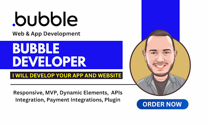 Gig Preview - Develop your dream website or app in bubble io, marketplace app, website