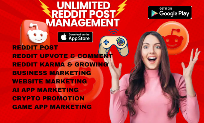 Gig Preview - Do reddit post management for business website ai app iptv memecoin crypto link