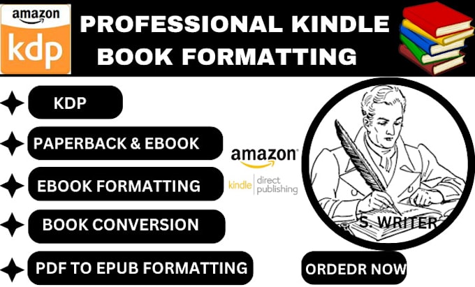 Gig Preview - Convert PDF to epub kindle book formatting for amazon kdp  ebook conversion