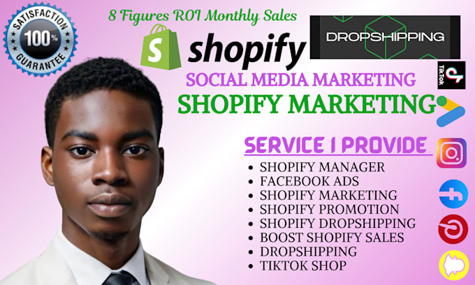 Gig Preview - Be shopify manager 8 figure ROI dropshipping marketing instagram ads facebook ad