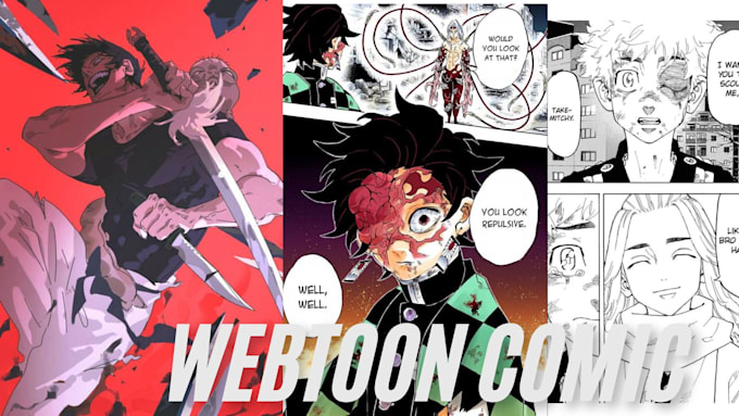 Gig Preview - Draw webcomic webtoon comic book in anime manga style, comic storyboard