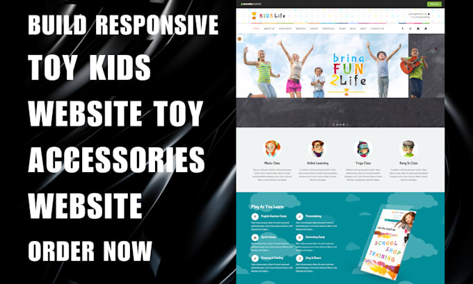 Gig Preview - Design highly responsive toy kids website toy accessories baby food website