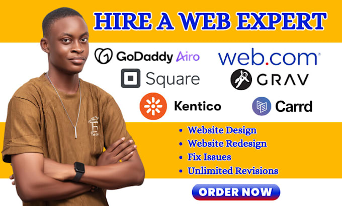 Gig Preview - Design on goddady airo web com square online grav kentico carrd