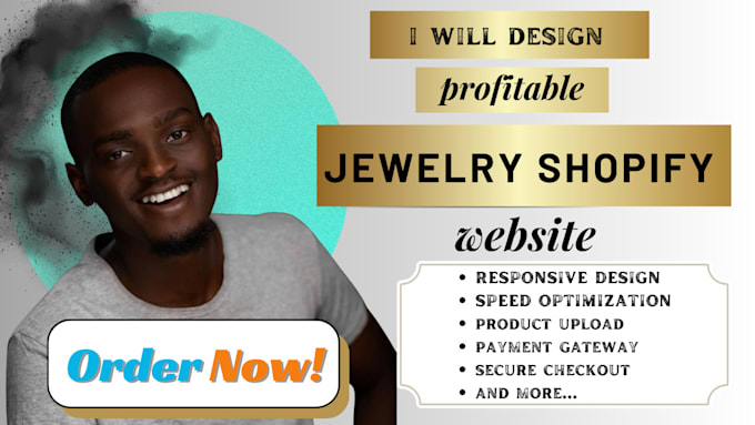 Gig Preview - Design jewelry shopify store shopify shine on jewelry website