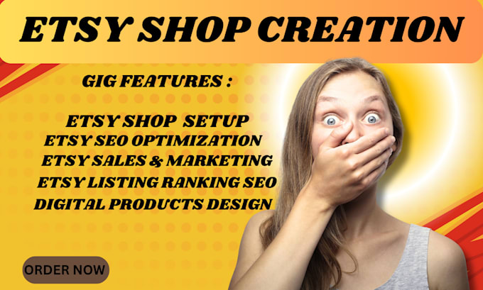 Gig Preview - Setup etsy shop seo listing digital product to top rank and boost  sales