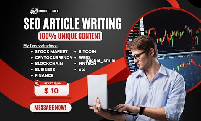 Gig Preview - Do urgent SEO article on crypto stock market finance btc fintech ebook writing