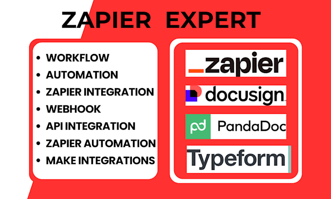 Gig Preview - Do api zapier integration on docusign typeform pandadoc jotform dropbox sign