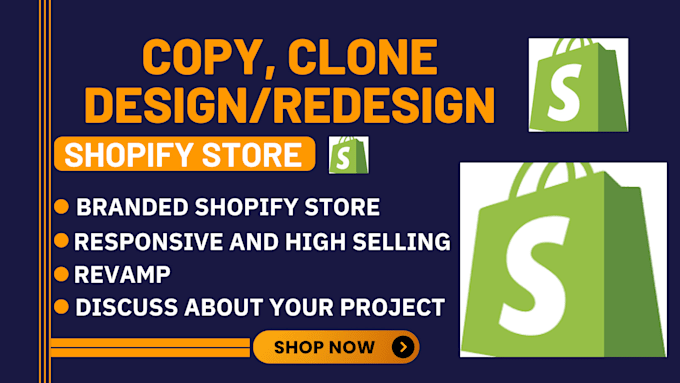 Gig Preview - Copy, shopify clone, revamp, duplicate, design shopify store, shopify website