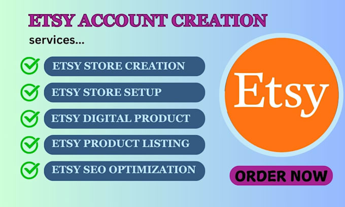 Gig Preview - Verified etsy account creation etsy shop setup with etsy digital product listing