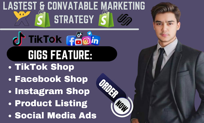 Gig Preview - Set up tiktok facebook instagram shop ads for shopify dropshipping marketing