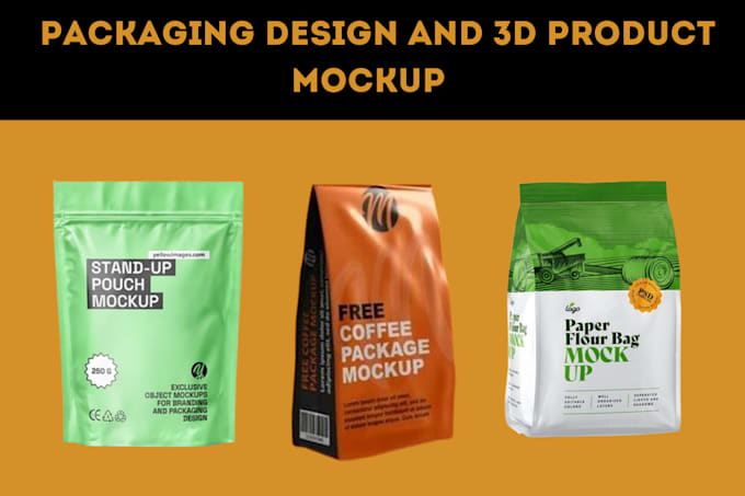 Gig Preview - Create pouch design, bag design, myler bag, food packaging design with 3d mockup