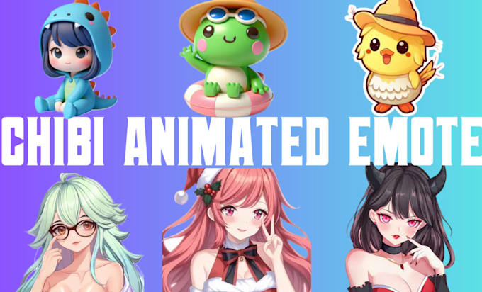 Bestseller - do high quality animated chibi emotes animated twitch, discord , vtuber emotes