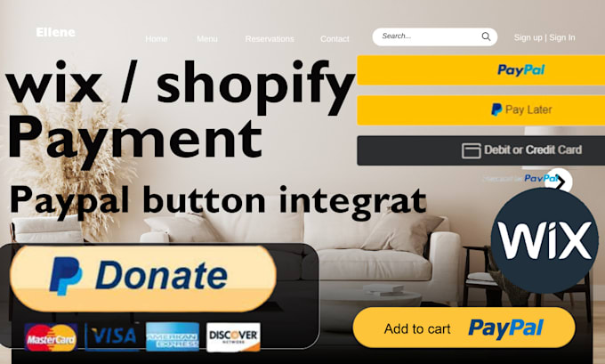 Gig Preview - Integrate wix site payment, wix shopify paypal button, website payment gateway