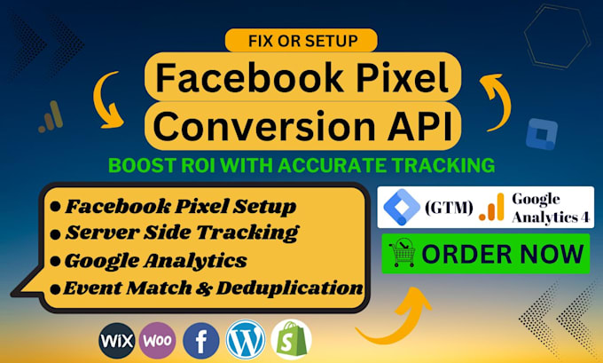 Gig Preview - Expertly setup facebook pixel conversion API and fix data tracking issues