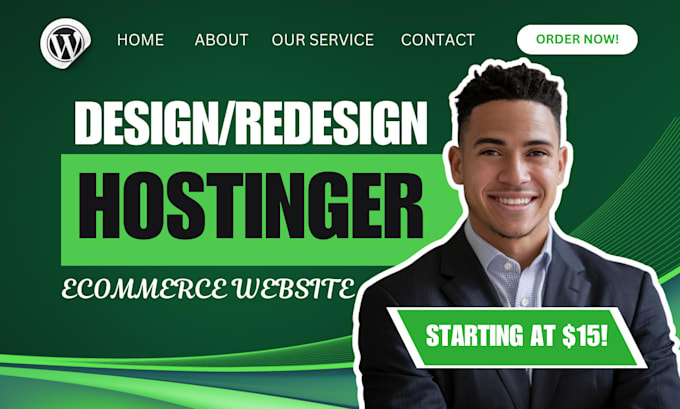 Gig Preview - Build hostinger website wordpress website design wordpress hostinger wix ionos